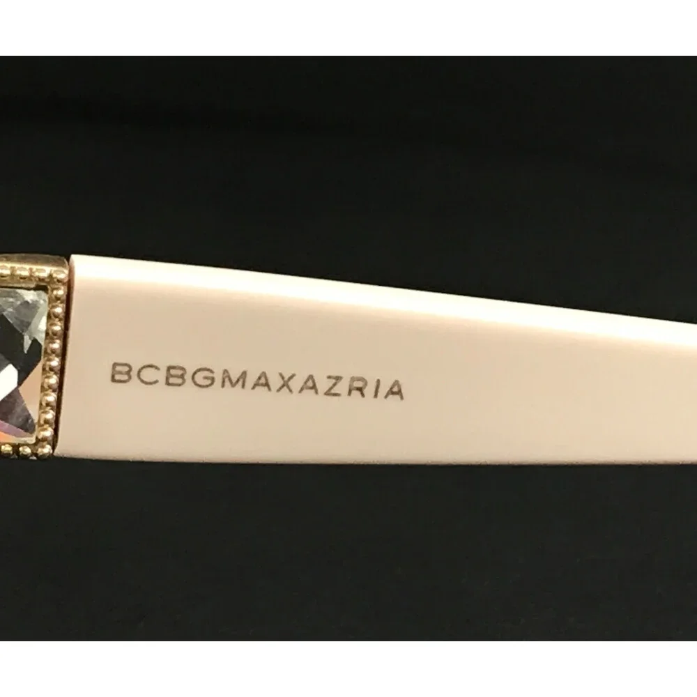 BCBGMAXAZRIA Eyeglasses Frames KASIA ALMOND WHITE Cat Eye Crystals 52-16-135